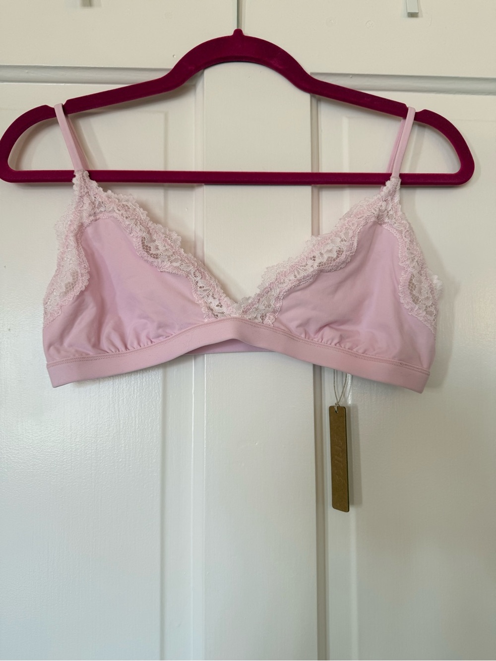 SKIMS Fits everybody lace triangle bralette in cherry blossom